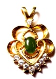 14 Kt Yellow Gold Plated Sterling Pendant With Stunning Fire Opal