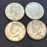 Kennedy Silver Half Dollar lot 4 Coins $2 Face Value