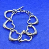 Sterling Silver 925 Heart Bracelet 39.3 Grams