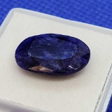Deep Blue Sapphire Large Earth Mined Gemstone Cut Polish Oval Cut Nice