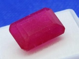 Stunning Pink Ruby Gemstone Earth Mined High Quality AAA+ Stunning Translucency 10.25ct Emerald Cut