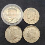 Kennedy Silver Half Lot UNC 1964 90% 2 Silver 40% And one Proof 1971 Nice Collector Lot