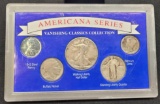 American Series Silver Set Walking Liberty Standing Liberty Merc Buffalo Wheat Steel in Plastic Case