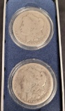 Morgan Dollar Historic Set Of 2 1888 1.5 Troy OZ Silver Coins