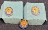 1/10 10k gold Pins With set Sapphire Gemstones Long Beach