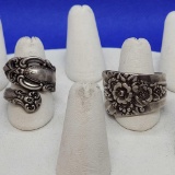 2 Beautiful Rings Made from Vintage Silver Spoons