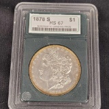 1878-S MS67 Morgan Silver Dollar 90% Silver Coin