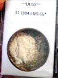 Morgan Silver Dollar 1884 S Gem Bu Rainbow Monster Rare Coin Stunning Original Ms+++++++