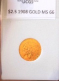 Gold 2.5$ Indian Stunning Gem Bu Beauty Rare This Nice Very Sought After Gold 1908