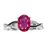 Red Ruby 8x6mm Simulated Cz 925 Sterling Silver Ring Size 6 Earth Mined Stunning Red 2+ct New