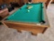 pool table w/ vintage cue balls