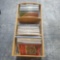 large wooden bin of vintage records