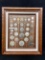 US 20th Century Type Coins Framed with 28 coins 14 Silver