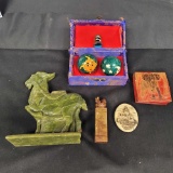 Asia lot Figures, Baoding Balls, Thimble