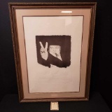 Framed LE 72/350 lithograph w/signature and COA titled Victory By Sarah Churchill.