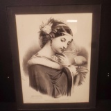 Framed portrait art. Adolphe La Fosse