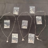 10 Silver 925 Necklaces With Pendant, Buddha, Fish, I Love You