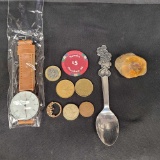 Disney Spoon, Nomos Watch, Coins Tokens