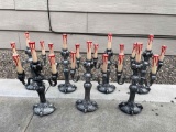 7 Large Candelabras For Halloween. Flickering Flame