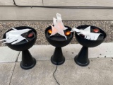 3 Large Electronic Halloween Torches. Light and Flickering Effect.