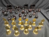 Miniature Bells and Statues. Buddha, See, Hear, Speak No Evil monkeys monks more