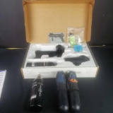 Tippman A-5 CO2 paintball gun w/extra cases and tanks