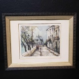 Framed watercolor print titled Paris-Notre Dame The St. Louis