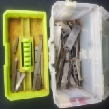 Box of high Speed tooling bits and misc. hardware