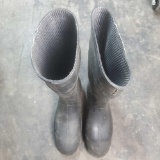 Pair of black PVC rubber boots size 11