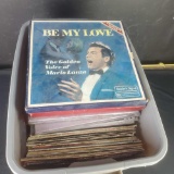 Bin of vintage records