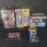 Lot of 3 toy collector figures FGTeeV controler batman tin.