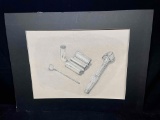 Ratchet Mechanic Tools Mechanic Shop Sketch Art Tony DeLira 1997 Signed