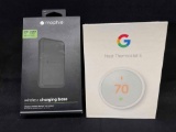 Google Nest Thermostat E and Mophie Wireless Charging Base