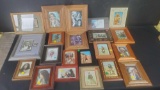 Lot of approx. 20 vintage framed native american postcards