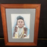Framed Vintage Native American Indian Art Print Chief Joseph Nez Perce ...