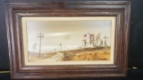 Framed artwork w/signature Titled Farm House