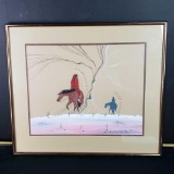 Framed artwork print w/signature Says Justin Tso.