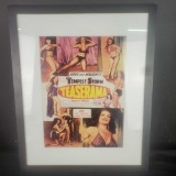 Framed Tempest Storm Teaserama pin-up poster featuring Betty Page