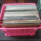 crate of vintage records