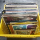 Crate of vintage records