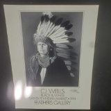 Unframed black and white CJ Wells poster w/signature