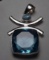 Pendant silver new designers piece with large blue stone