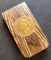 1902 Indian Penny Money Clip Set In Burl wood