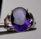 Silver Ring Sterling With Giant Blue Glass Stone New Designer