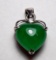 Jade Pendant Set In Sterling Nice Heart Shape