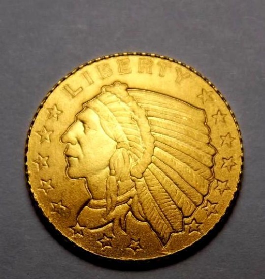Gold Bullion 1/10th Troy Oz Indian Head Round .9999 Ultra Fine Pure Gold Coin Gem Bu Nice!