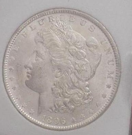 Morgan Silver Dollar 1896 Gem Bu Slabed High Grade Frosty White Ms++++++ Premium Coin