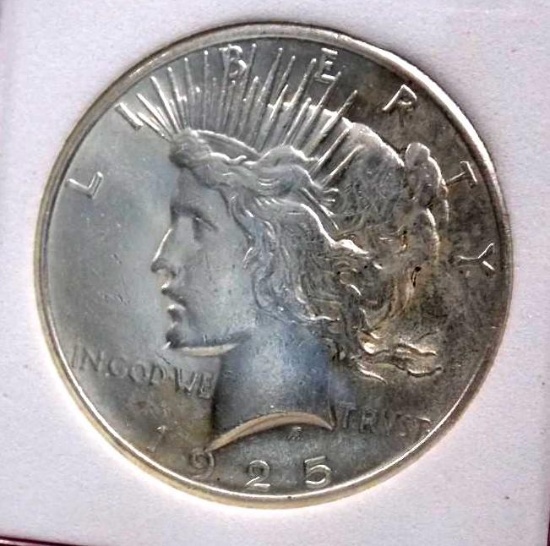 Peace Silver Dollar 1925 Gem Bu Blazing High Grade Ms++++++ Stunning Coin