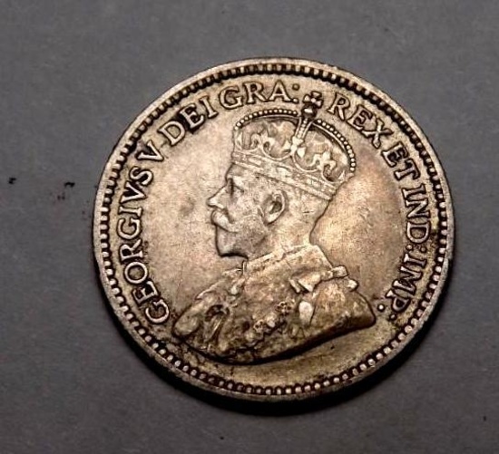 Canada 5 Cent Silver Coin 1912 Au++ Rare This Nice High Grade Original