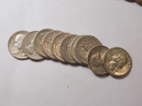 Washington Silver Quarter Lot Of 10 90% Silver Quarters $2.5 Face Value